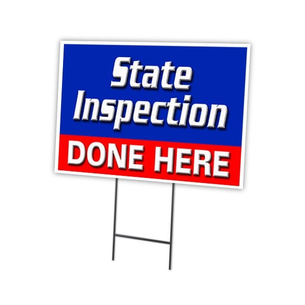 State Inspection Done Yard & Stake outdoor plastic coroplast window, C-1824 State Inspection Done
